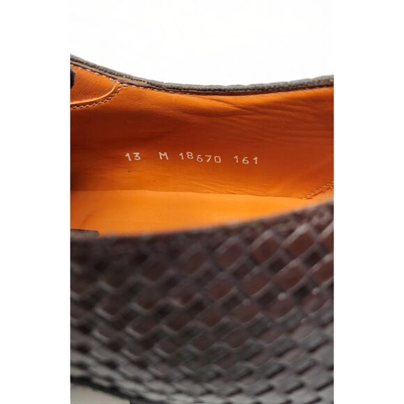 Mezlan 13M Classic Woven Leather Derby Oxford Dress Shoes Brown 18670 Mens